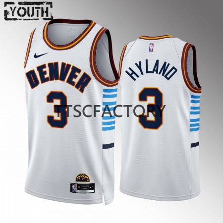 NBA Børn Trøje Denver Nuggets Bones Hyland 3 Nike 2022-23 City Edition Blå Swingman